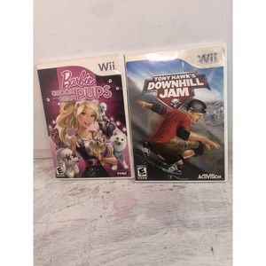 TESTED Nintendo Wii Barbie Groom & Glam Pups & Tony Hawk Downhill Jam COMPLETE!